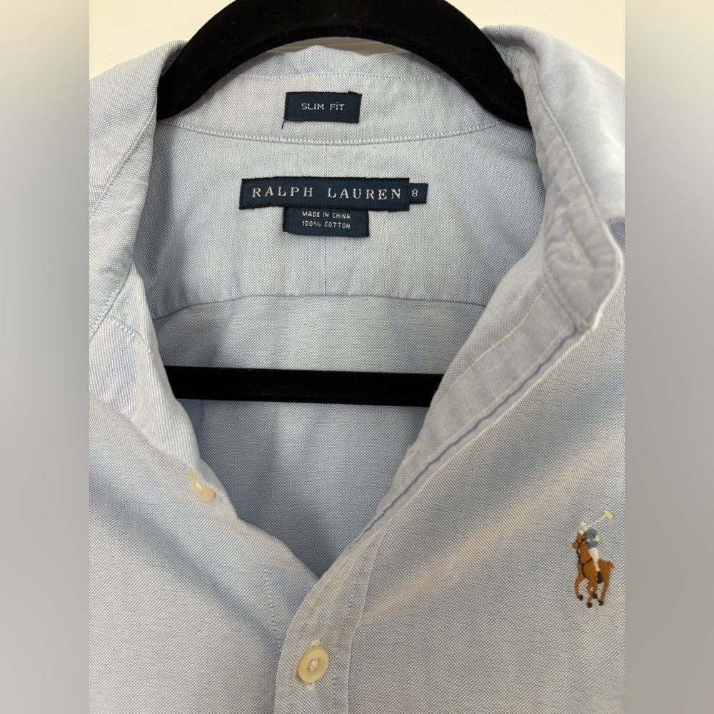 Ralph Lauren Women’s Pale Blue Button Down Oxford Shirt